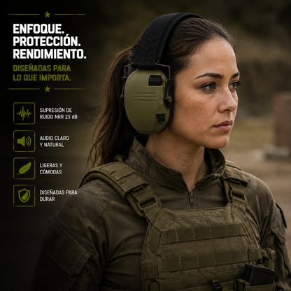 Auriculares Tácticos Con Cancelación de Ruido